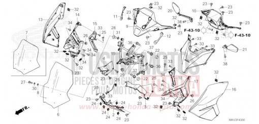 FRONT COWL/MIRROR NSS750M de 2022